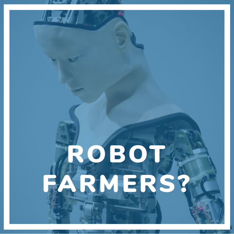 Tech farming robot farmers robot in background 