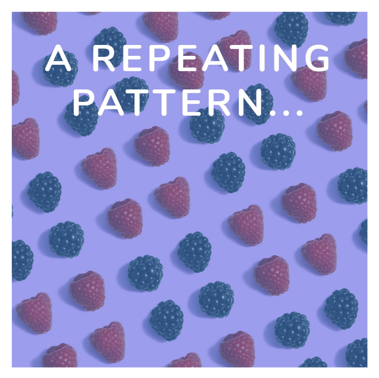 Gender bias a repeating pattern with raspberries and blackberries in the background 